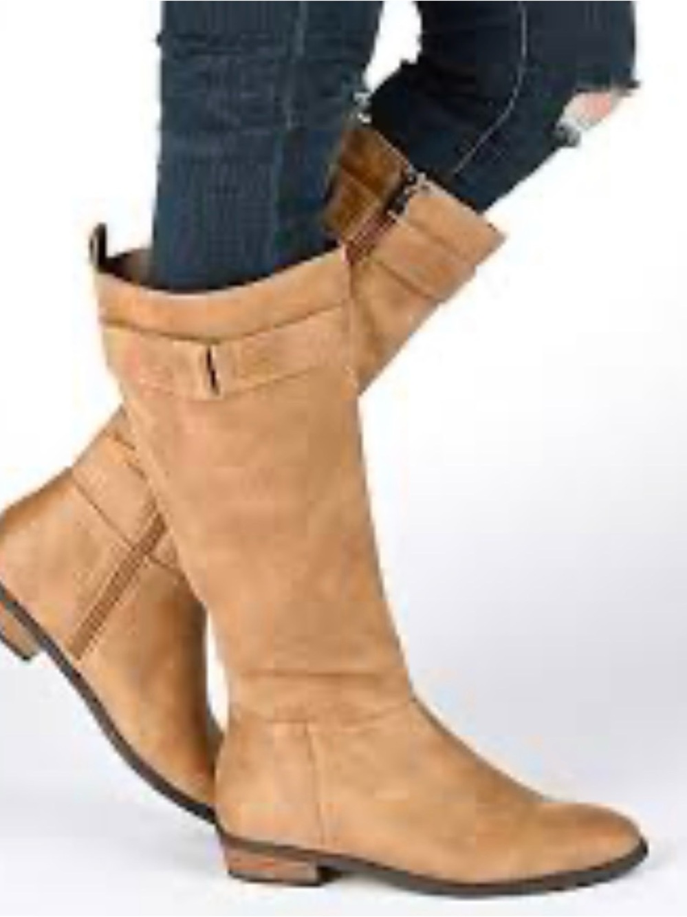 Journee Collection Extra Wide Calf Knee High Buckle Detail Heeled Boots 11